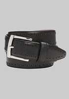 JoS. A. Bank Men's Johnston & Murphy Perforated Edge Leather Belt, Black, SIZE 34