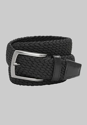 Men's Johnston & Murphy Woven Stretch Knit Belt, Black, SIZE 34