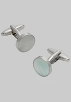 Men's Mother-Of-Pearl Cufflinks, Silver/Mop, One Size