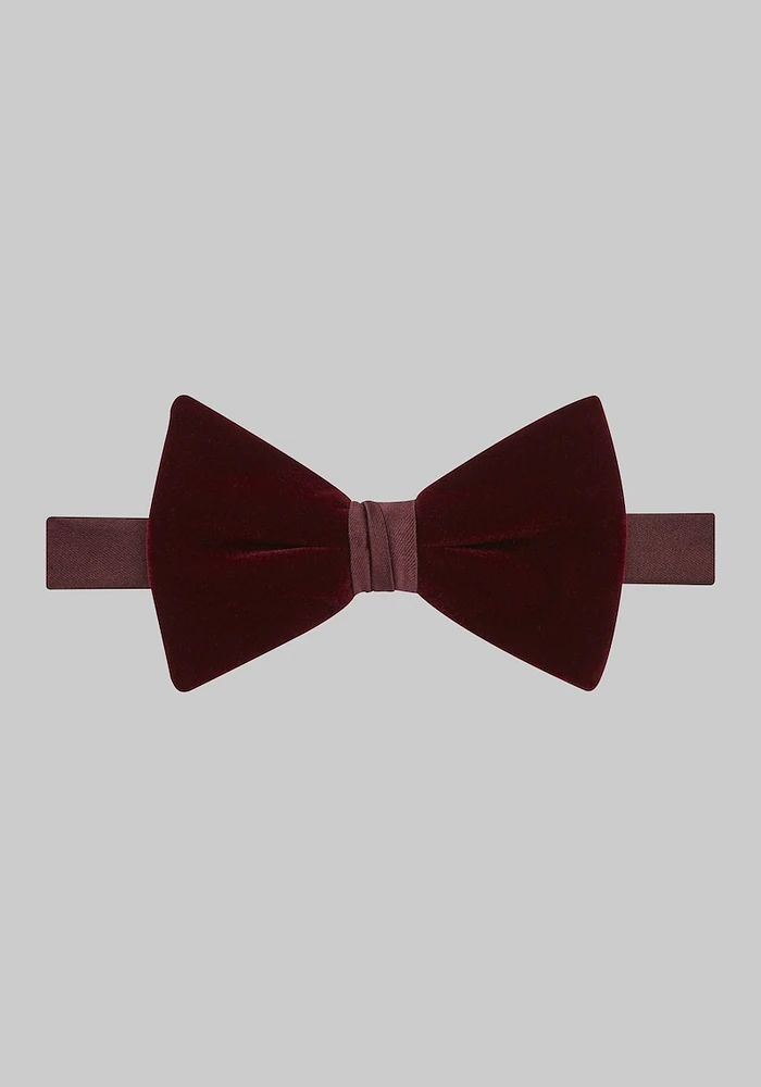 Men's Two-Tone Pre-Tied Bow Tie, Burgundy