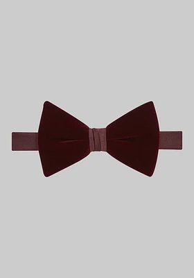 Men's Velvet Pre-Tied Bow Tie, Burgundy, One Size