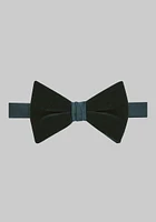 Men's Velvet Pre-Tied Bow Tie, Green, One Size