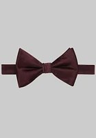 Men's Satin Pre-Tied Bow Tie, Burgundy, One Size