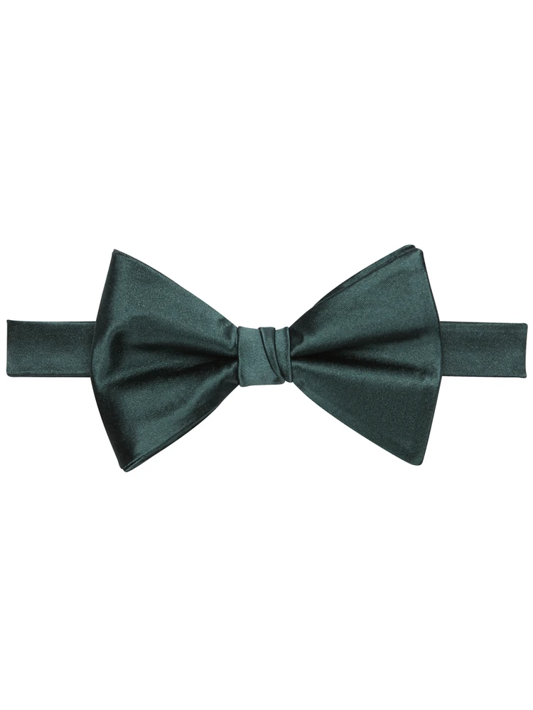 Men's Satin Pre-Tied Bow Tie, Green, One Size