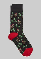 Men's Santa Big Foot Socks, Black, Mid Calf