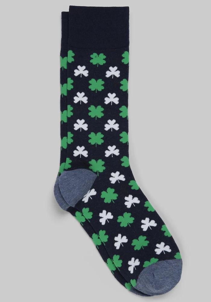 Men's Jos. A. Bank Shamrock Socks at Jos. A. Bank, Blue/Xavier Navy, Size Mid Calf