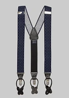 Men's Diamond Dot Convertible Suspenders, Navy/White, One Size