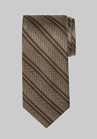 Men's Wide Classic Stripe Tie, Brown, One Size