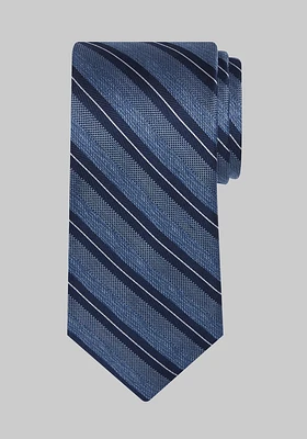 Men's Wide Classic Stripe Tie, Blue, One Size