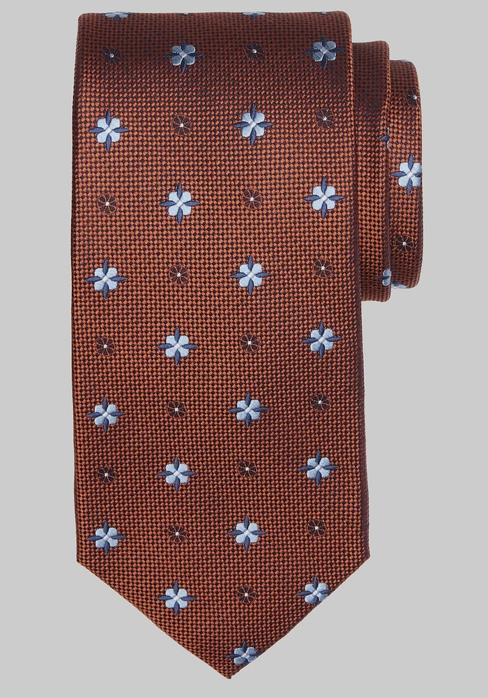 Men's Traveler Collection Flower Box Tie, Orange, One Size