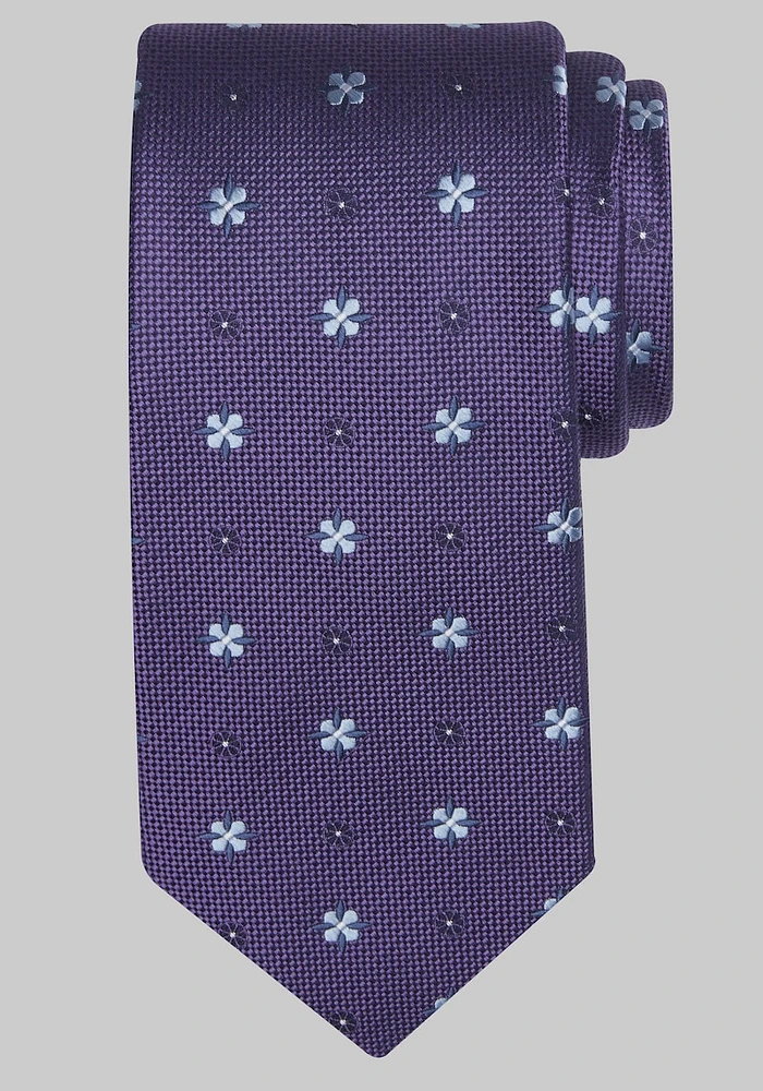 Men's Traveler Collection Flower Box Tie Long, Purple, LONG