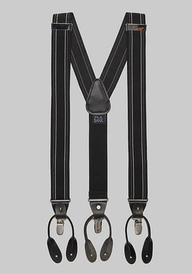 Men's Border Stripe Convertible Suspenders, Black/Blue, One Size