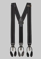 Men's Border Stripe Convertible Suspenders, Black/Blue, One Size