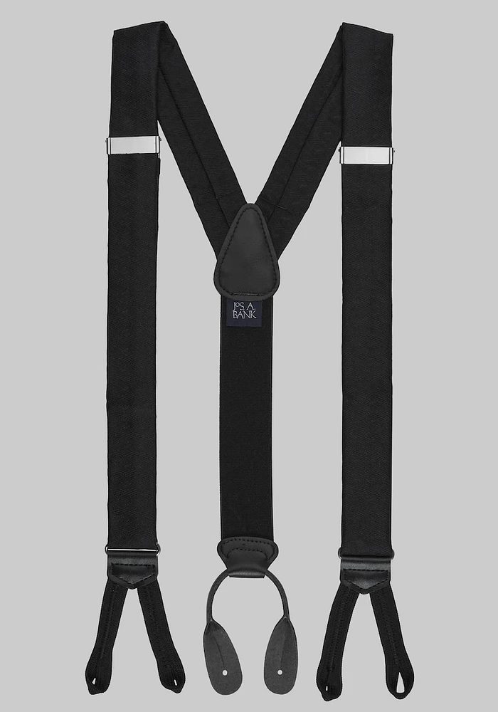 Men's Chevron Formal Suspenders, Black, One Size