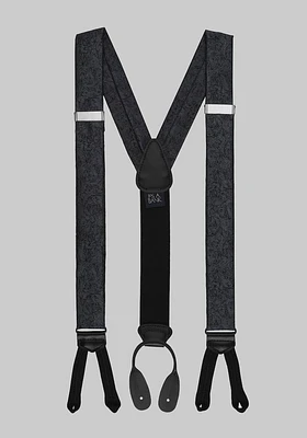 Men's Floral Formal Suspenders, Black, One Size