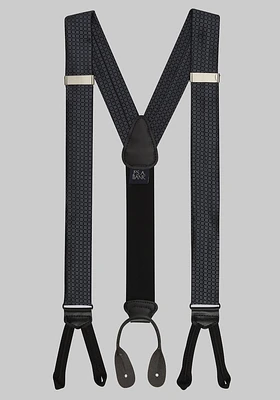 Men's Box & Dot Formal Suspenders, Black, One Size