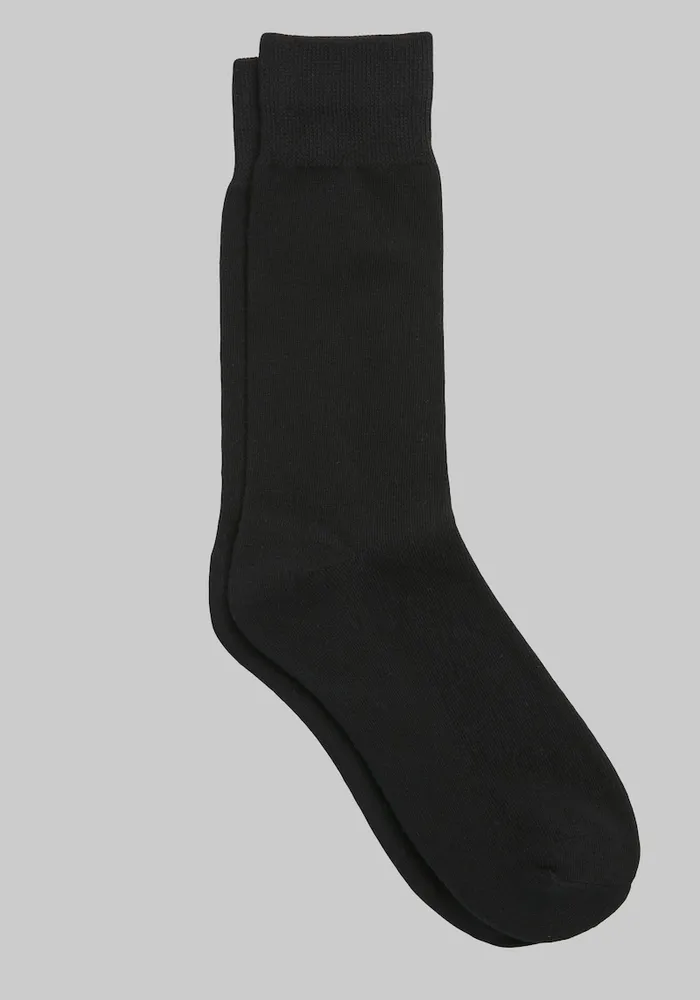 Men's's Solid Socks, Black, Mid Calf
