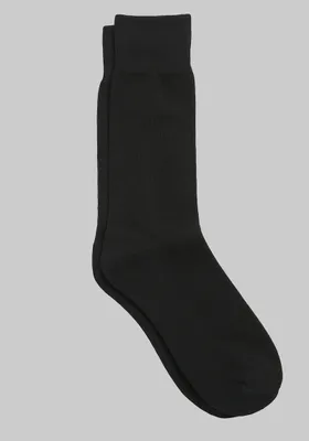 JoS. A. Bank Men's's Solid Socks, Black, Mid Calf