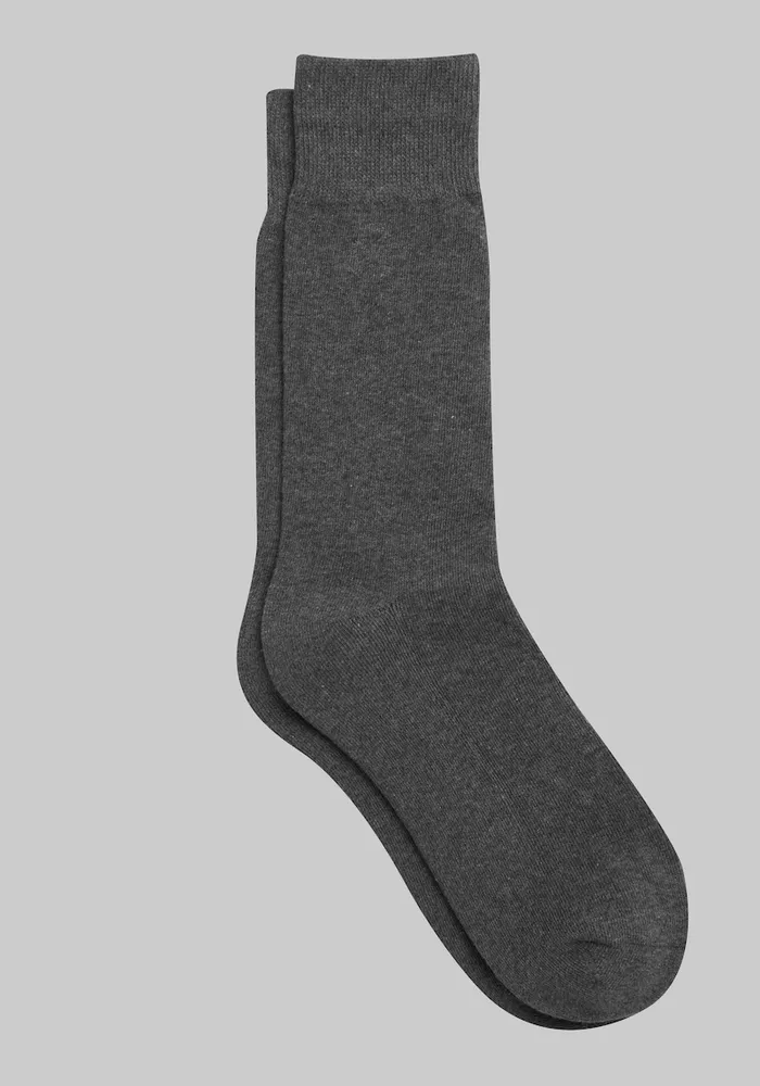 Men's's Solid Socks, Charcoal Heathe, Mid Calf