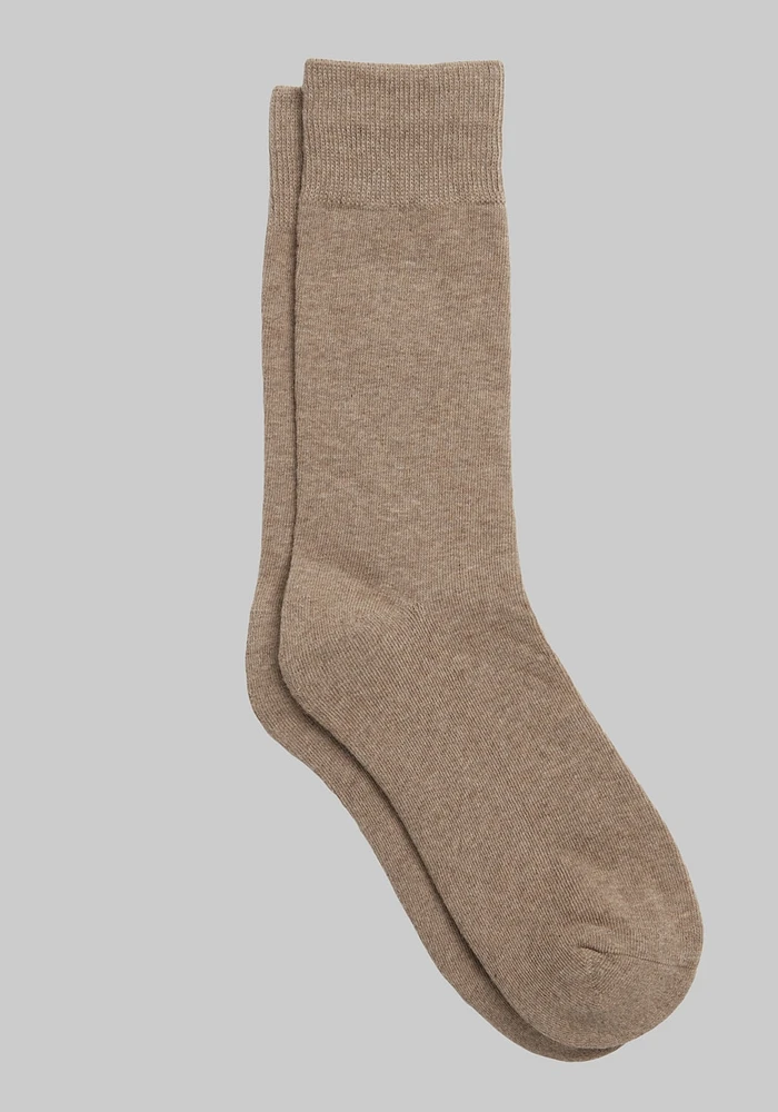 Men's's Solid Socks, Tan Heather, Mid Calf