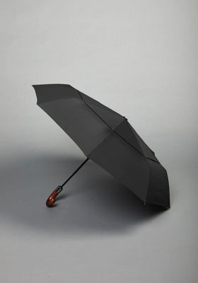 JoS. A. Bank Men's Black Automatic Umbrella, 46-inch Arc, Black, One Size