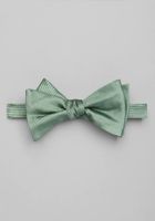 Men's Ribbed Pre-Tied Bow Tie, Green, One Size