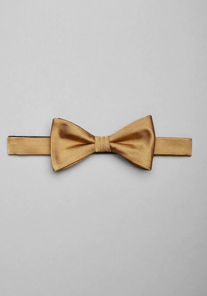 JoS. A. Bank Men's Traveler Collection Pre-Tied Silk Bow Tie, Gold, One  Size | The Summit