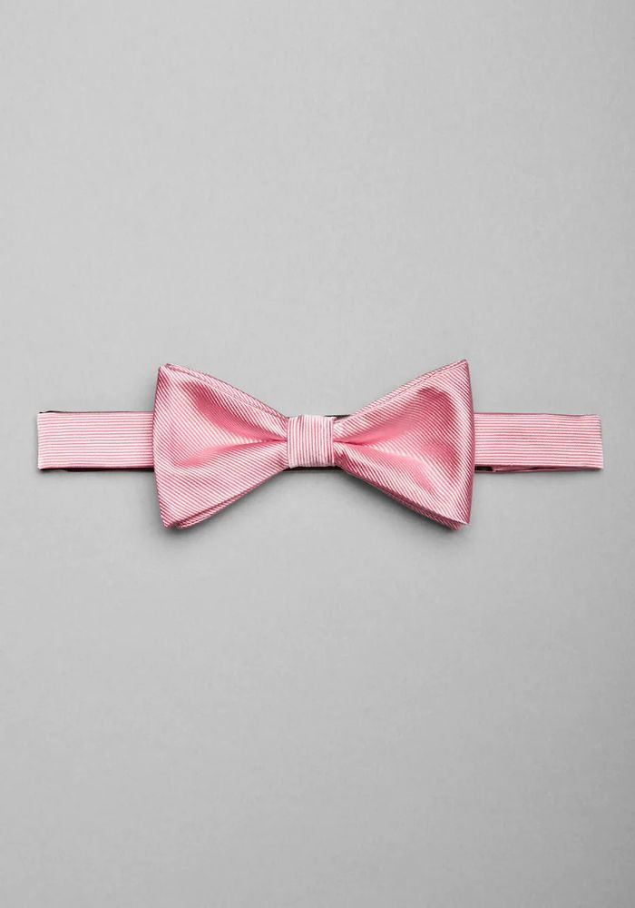 Men's Pre-Tied Silk Bow Tie, Pink, One Size