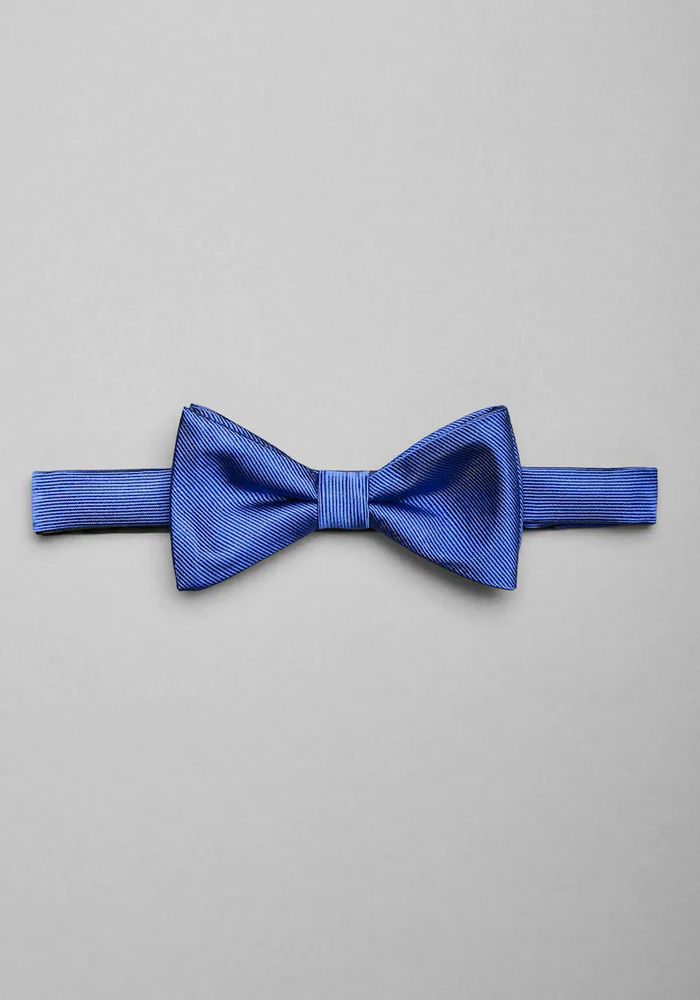 Men's Pre-Tied Silk Bow Tie, Blue, One Size