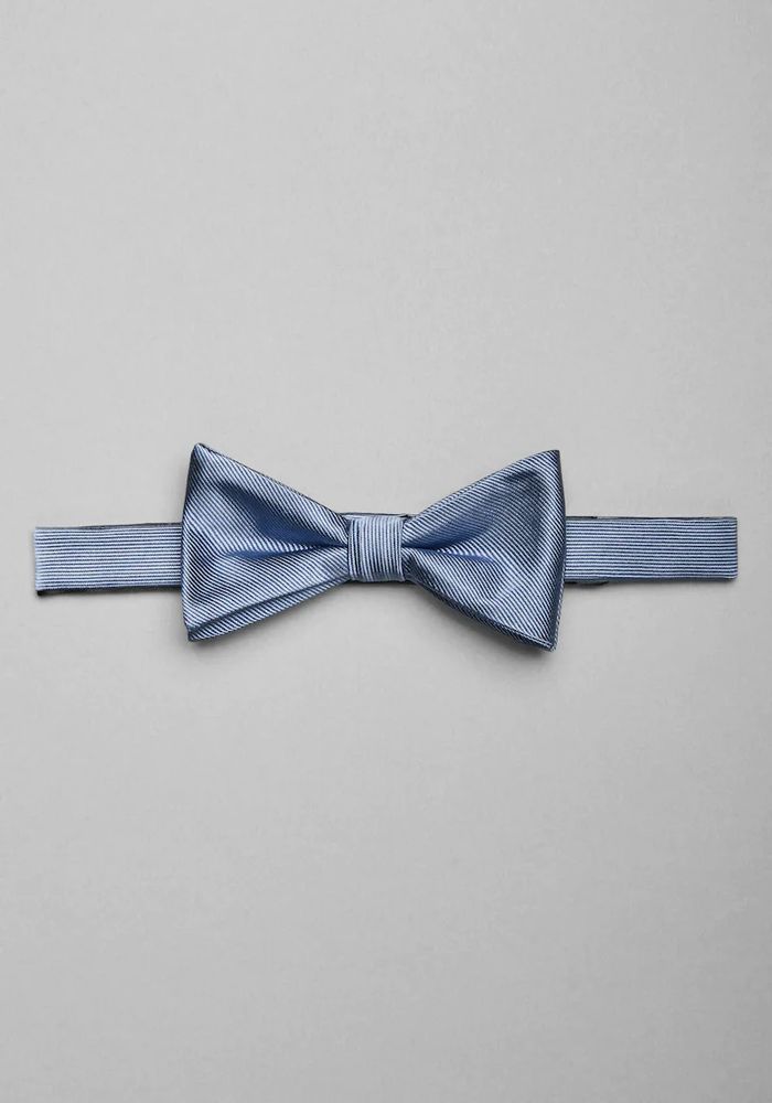 JoS. A. Bank Men's Pre-Tied Silk Bow Tie, Steel Blue, One Size