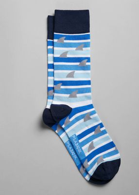 JoS. A. Bank Men's Shark Fin Socks, White, Mid Calf