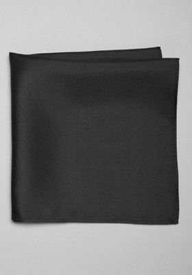 JoS. A. Bank Men's Traveler Collection Solid Pocket Square, Black, One Size