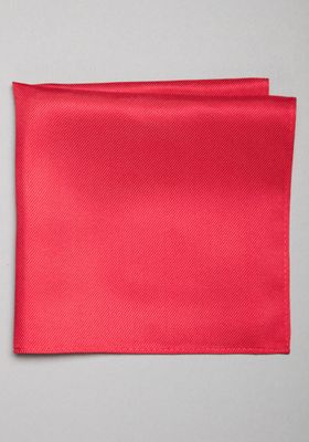 JoS. A. Bank Men's Traveler Collection Solid Pocket Square, Red, One Size