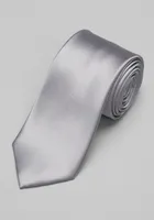 Men's Reserve Collection Satin Weave Solid Tie - Long, Charcoal, LONG