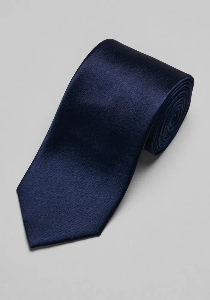 Men's Reserve Collection Satin Weave Solid Tie, Navy, One Size
