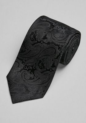 JoS. A. Bank Men's Reserve Collection Fancy Formal Paisley Tie, Black, One Size