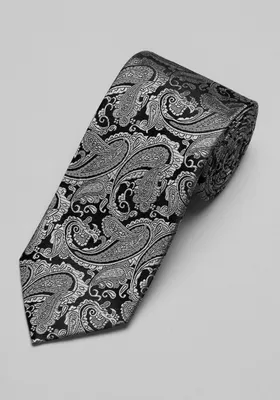 JoS. A. Bank Men's Reserve Collection Fancy Formal Paisley Tie, Charcoal, One Size