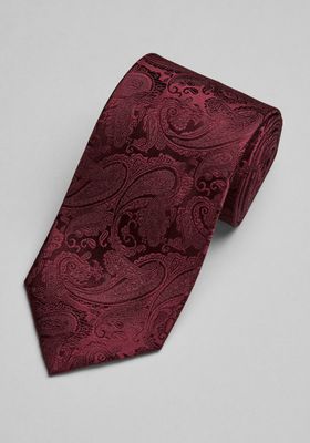 JoS. A. Bank Men's Reserve Collection Fancy Formal Paisley Tie, Burgundy, One Size