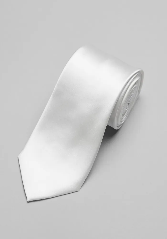 Men's Solid Tie - Long, White, LONG