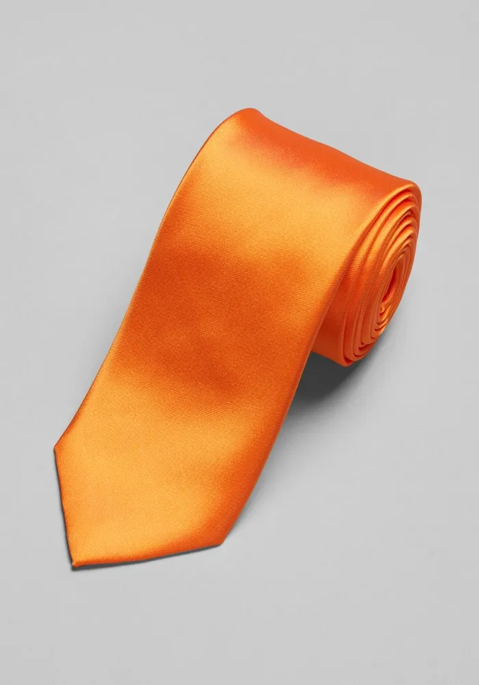 Men's Solid Tie, Orange, One Size