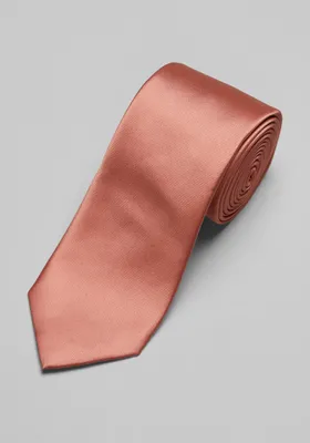 Men's Solid Tie, Terracotta, One Size