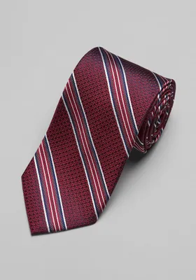 Men's Reserve Collection Mesh Stripe Tie, Burgundy, One Size