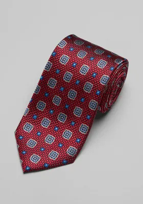 JoS. A. Bank Men's Reserve Collection Geometric Tie, Burgundy, One Size