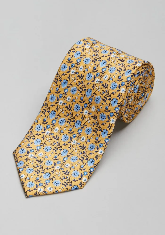 Men's Reserve Collection Floral Tie, Yellow, One Size