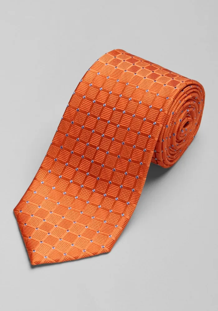 JoS. A. Bank Men's Traveler Collection Geo Tie, Orange, One Size