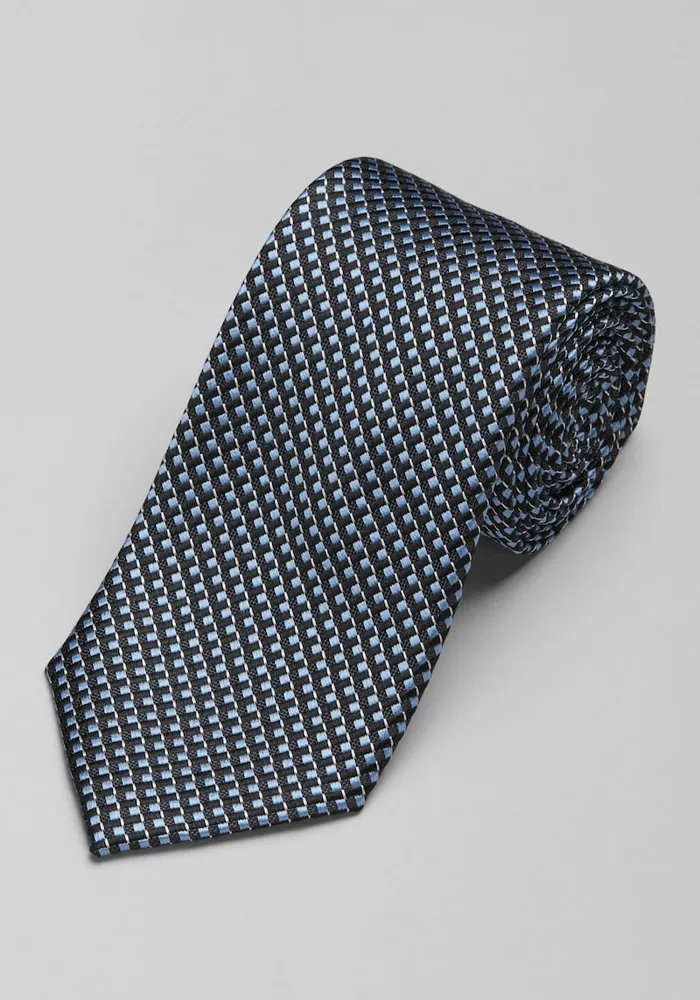 Men's Traveler Collection Micro Diamond Pattern Tie, Black, One Size