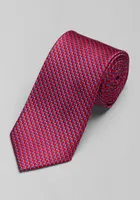 Men's Traveler Collection Micro Diamond Pattern Tie, Red, One Size