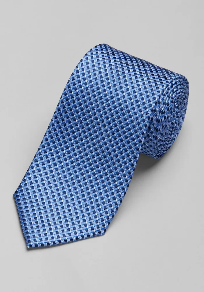 Men's Traveler Collection Micro Diamond Pattern Tie, Blue, One Size