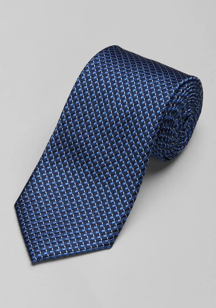 Men's Traveler Collection Micro Diamond Pattern Tie, Navy, One Size