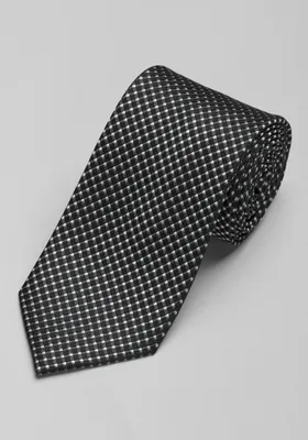 JoS. A. Bank Men's Traveler Collection Mini Tonal Check Tie, Black, One Size